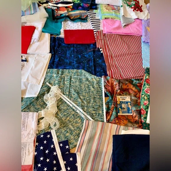 VTG LOT 13 Lb Fabric Quilting Crafts Country Patriotic Apron Concard Kessler - Picture 7 of 15